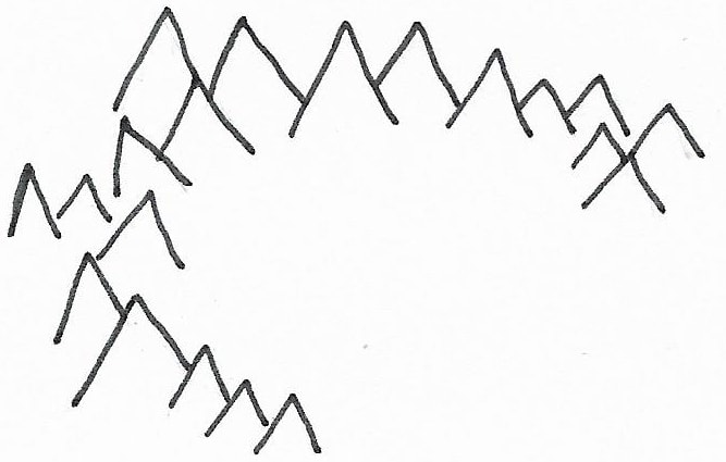 how to draw mountains on a map