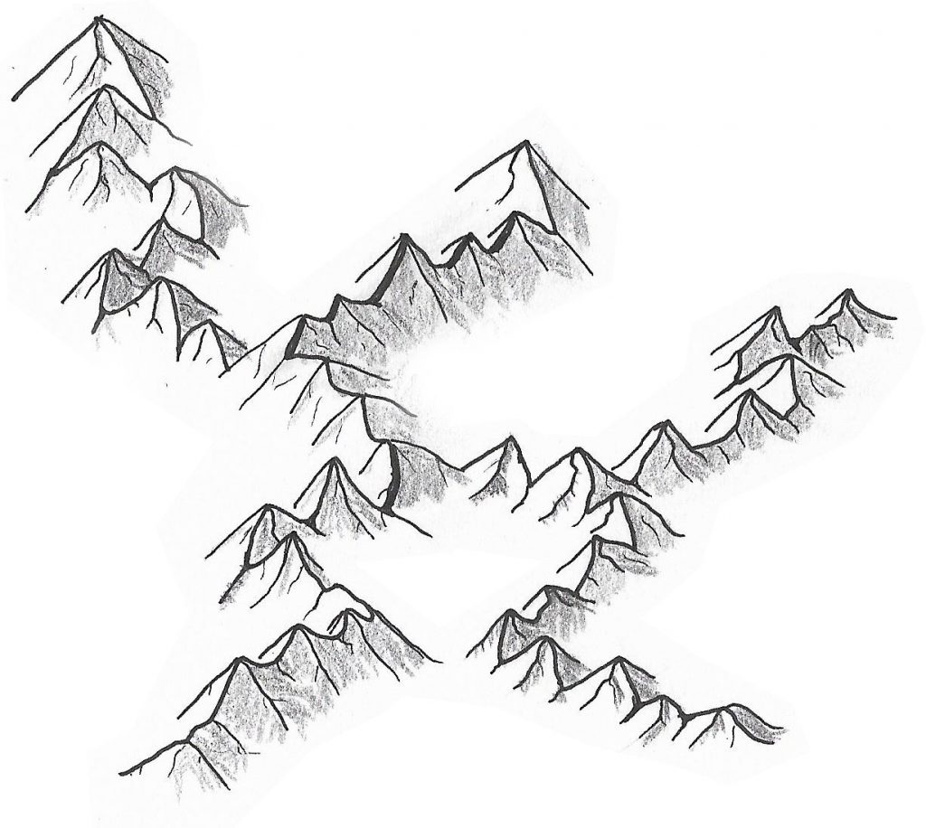 how to draw mountains on a map